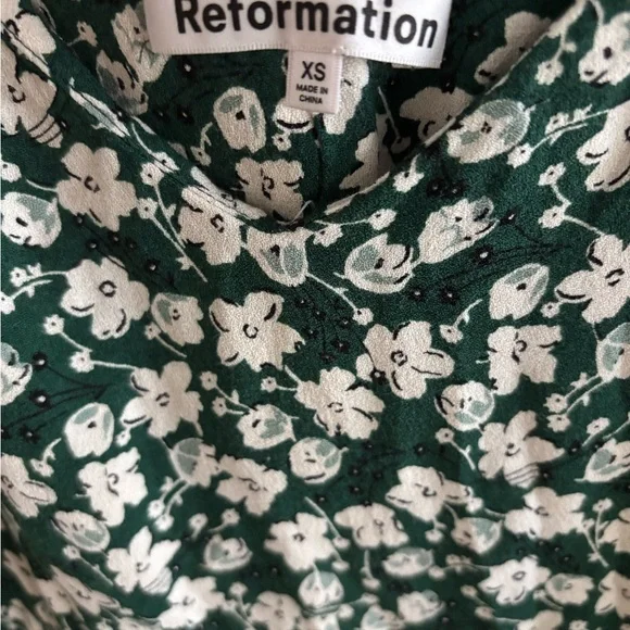 Reformation Green Floral Mini Dress - Picture 4 of 4